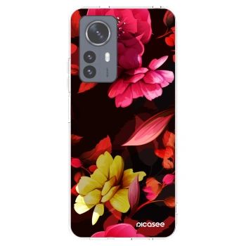 Picasee silikonowe przeźroczyste etui na Xiaomi 12 Pro - Dark Peonny