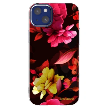 Picasee silikonowe przeźroczyste etui na Apple iPhone 14 Plus - Dark Peonny