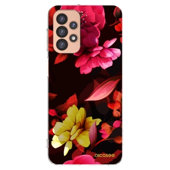Picasee silikonowe przeźroczyste etui na Samsung Galaxy A23 A236B 5G - Dark Peonny