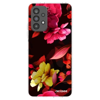 Picasee silikonowe przeźroczyste etui na Samsung Galaxy A73 5G - Dark Peonny