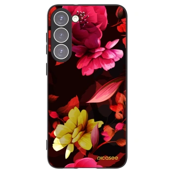 Picasee silikonowe czarne etui na Samsung Galaxy S23+ 5G - Dark Peonny