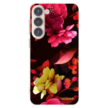 Picasee silikonowe przeźroczyste etui na Samsung Galaxy S23+ 5G - Dark Peonny