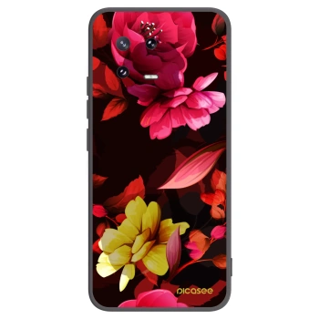 Picasee silikonowe czarne etui na Xiaomi 13 Pro - Dark Peonny