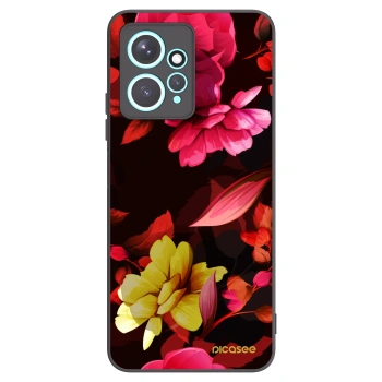 Picasee silikonowe czarne etui na Xiaomi Redmi Note 12 4G - Dark Peonny