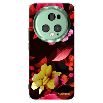 Picasee silikonowe przeźroczyste etui na Honor Magic5 Pro - Dark Peonny