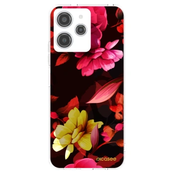 Picasee silikonowe przeźroczyste etui na Xiaomi Redmi 12 4G - Dark Peonny