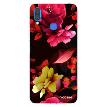 Picasee silikonowe przeźroczyste etui na Huawei Nova 3i - Dark Peonny