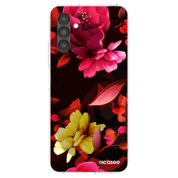 Picasee silikonowe przeźroczyste etui na Samsung Galaxy A04s A047F - Dark Peonny