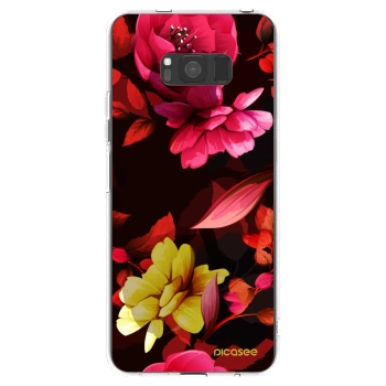 Picasee silikonowe przeźroczyste etui na Samsung Galaxy S8 G950F - Dark Peonny