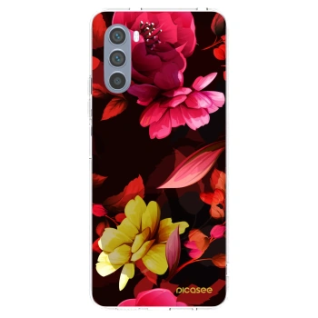 Picasee silikonowe przeźroczyste etui na Motorola Moto G62 - Dark Peonny