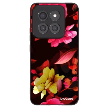 Picasee silikonowe czarne etui na Xiaomi 14 Pro - Dark Peonny