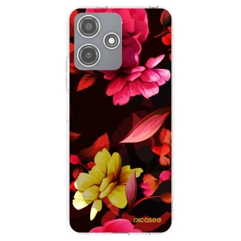 Picasee silikonowe przeźroczyste etui na Xiaomi Redmi 12 5G - Dark Peonny