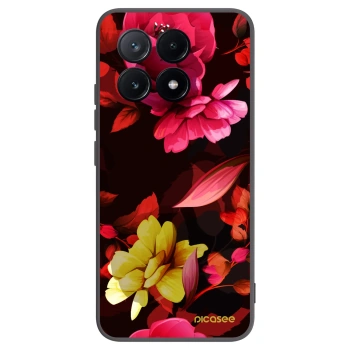 Picasee silikonowe czarne etui na Xiaomi Poco X6 Pro - Dark Peonny