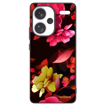 Picasee silikonowe czarne etui na Xiaomi Redmi Note 13 Pro+ 5G - Dark Peonny