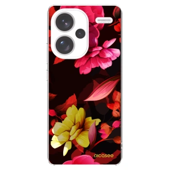 Picasee silikonowe przeźroczyste etui na Xiaomi Redmi Note 13 Pro+ 5G - Dark Peonny