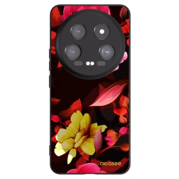 Picasee silikonowe czarne etui na Xiaomi 14 Ultra - Dark Peonny