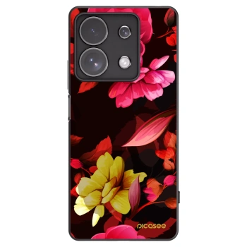 Picasee silikonowe czarne etui na Xiaomi Redmi Note 13 Pro 4G - Dark Peonny