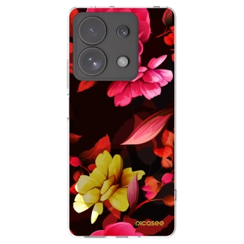 Picasee silikonowe przeźroczyste etui na Xiaomi Redmi Note 13 Pro 4G - Dark Peonny