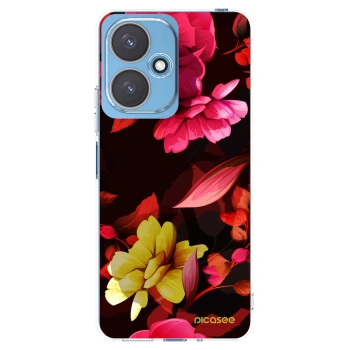 Picasee silikonowe przeźroczyste etui na Xiaomi Redmi 13C 5G - Dark Peonny