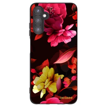 Picasee silikonowe czarne etui na Samsung Galaxy A05s A057G - Dark Peonny