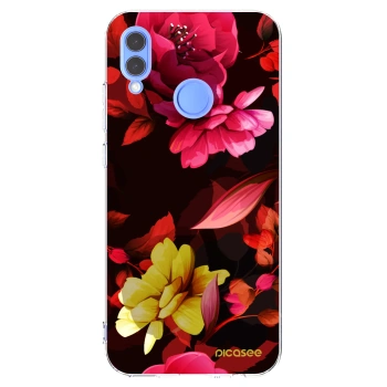 Picasee silikonowe przeźroczyste etui na Huawei P Smart 2019 - Dark Peonny