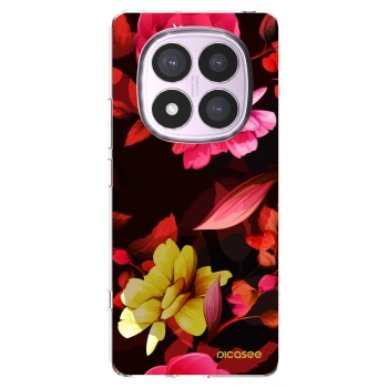 Picasee silikonowe przeźroczyste etui na Xiaomi Redmi Note 14 Pro 5G - Dark Peonny