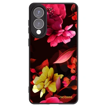 Picasee silikonowe czarne etui na Samsung Galaxy S25 Edge 5G - Dark Peonny