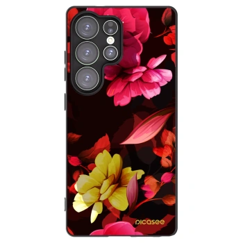 Picasee silikonowe czarne etui na Samsung Galaxy S25 Ultra 5G - Dark Peonny