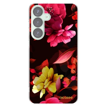 Picasee silikonowe przeźroczyste etui na Samsung Galaxy S25+ 5G - Dark Peonny