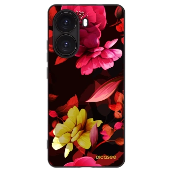 Picasee silikonowe czarne etui na Xiaomi Poco X7 Pro 5G - Dark Peonny