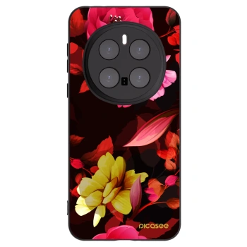 Picasee silikonowe czarne etui na Honor Magic7 Pro 5G - Dark Peonny