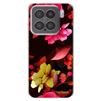 Picasee silikonowe przeźroczyste etui na Xiaomi 15 - Dark Peonny
