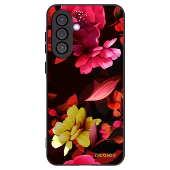 Picasee silikonowe czarne etui na Samsung Galaxy A36 5G - Dark Peonny