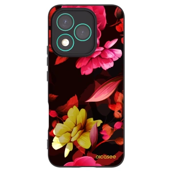 Picasee silikonowe czarne etui na Honor 400 Lite 5G - Dark Peonny
