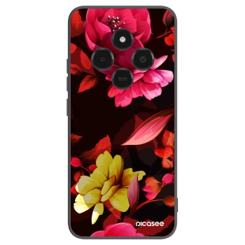 Picasee silikonowe czarne etui na Xiaomi Poco C75 - Dark Peonny