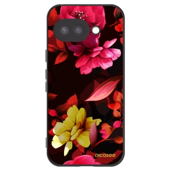 Picasee silikonowe czarne etui na Google Pixel 9a - Dark Peonny