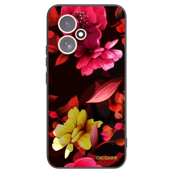 Picasee silikonowe czarne etui na Honor 400 5G - Dark Peonny