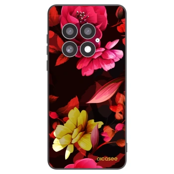 Picasee silikonowe czarne etui na OnePlus 13 5G - Dark Peonny