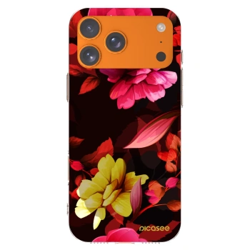 Picasee silikonowe przeźroczyste etui na Apple iPhone 17 Pro Max - Dark Peonny