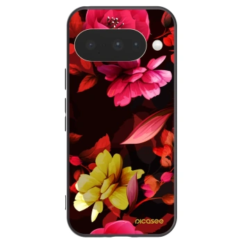 Picasee silikonowe czarne etui na Google Pixel 10 - Dark Peonny