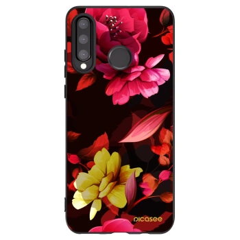 Picasee silikonowe czarne etui na Huawei P30 Lite - Dark Peonny