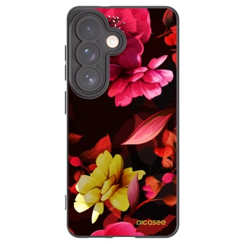 Picasee silikonowe czarne etui na Samsung Galaxy S26 - Dark Peonny