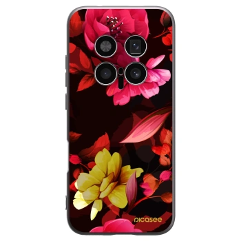 Picasee silikonowe czarne etui na Honor Magic8 Pro 5G - Dark Peonny