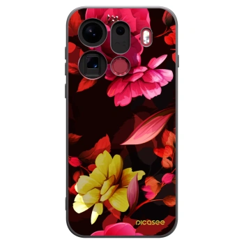 Picasee silikonowe czarne etui na OPPO Find X9 Pro - Dark Peonny