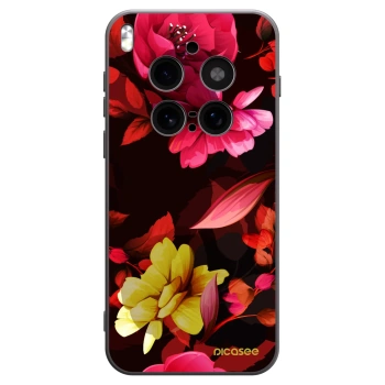 Picasee silikonowe czarne etui na Vivo X300 Pro - Dark Peonny