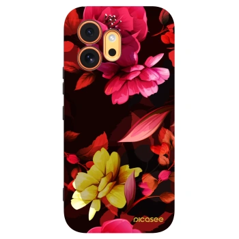 Picasee silikonowe czarne etui na Honor 600 - Dark Peonny