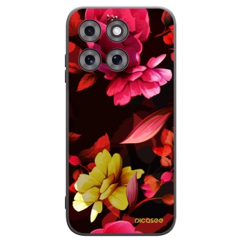Picasee silikonowe czarne etui na Motorola Moto G77 - Dark Peonny