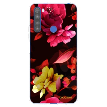Picasee silikonowe przeźroczyste etui na Xiaomi Redmi Note 8T - Dark Peonny