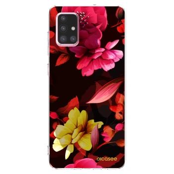 Picasee silikonowe przeźroczyste etui na Samsung Galaxy A71 A715F - Dark Peonny