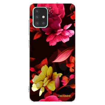 Picasee silikonowe przeźroczyste etui na Samsung Galaxy A51 A515F - Dark Peonny